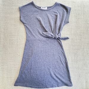 Old Navy Girl's Heather Gray Jersey Knotted Dress EUC 8